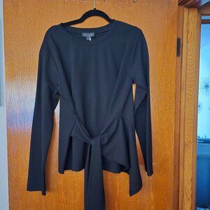 Gracia Kadu Black Button Tie String Point Top Size L